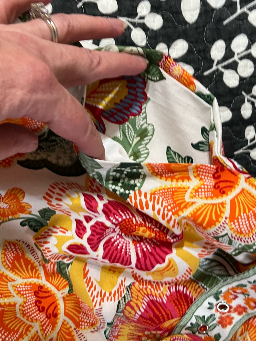 Joie Strapless Floral Sundress in White with Orange & Green - Picture 7 of 7